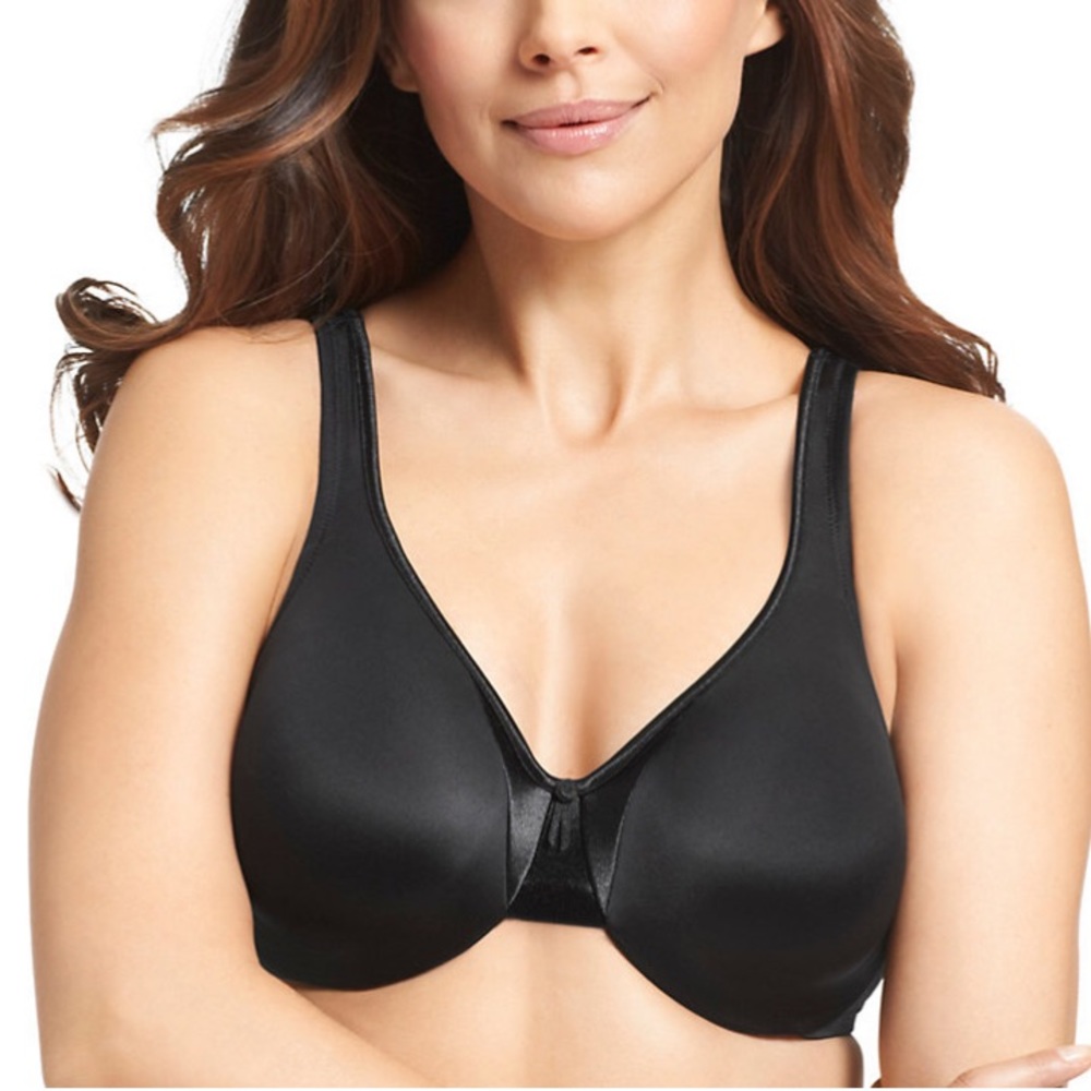 Olga 38DD Signature Support Satin Bra Black Style 35002
